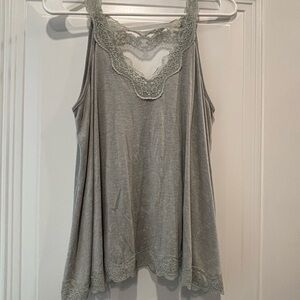 LA MIEL Lace Trimmed Gray Camisole